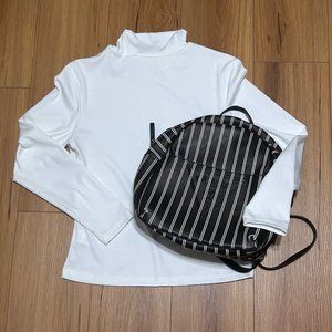 GUESS? black and white striped backpack